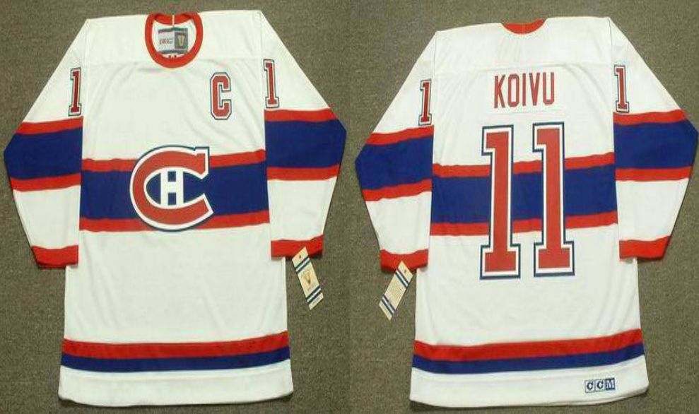 2019 Men Montreal Canadiens #11 Koivu White CCM NHL jerseys->montreal canadiens->NHL Jersey
